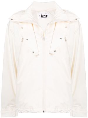 izzue high-neck long-sleeved jacket - White