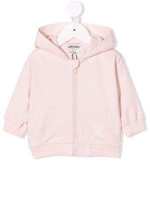 Kenzo Kids logo-print zip-up hoodie - Pink