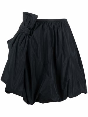 Emporio Armani bow-detail A-line skirt - Black