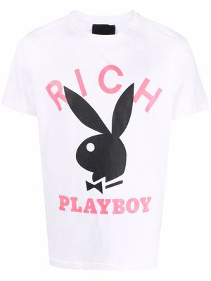 John Richmond x Playboy logo-print T-shirt - White