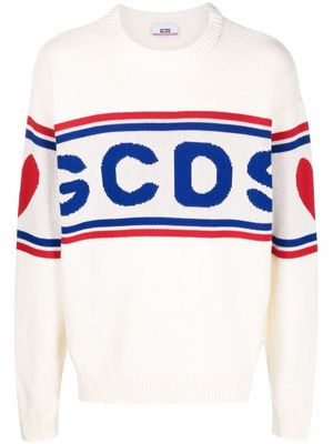 Gcds intarsia-knit logo jumper - Neutrals
