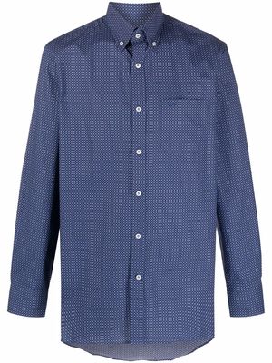 Paul & Shark geometric-print long-sleeve shirt - Blue