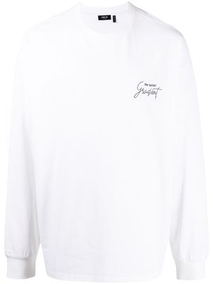FIVE CM The Sunset-embroidered long-sleeve T-shirt - White