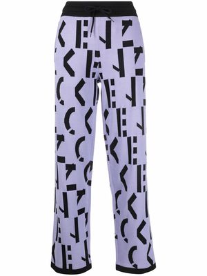 Kenzo all-over logo-print trousers - Purple