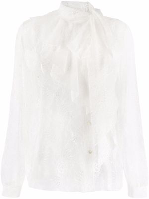 Viktor & Rolf semi-sheer lace blouse - White