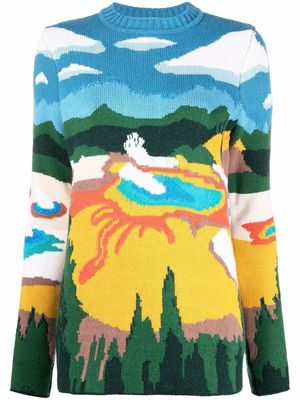 Gabriela Hearst Ines Yellowstone-intarsia cashmere jumper - Green
