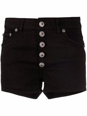 DONDUP button-detail high-waisted shorts - Black