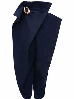 JW Anderson fold-over belted flared trousers - Blue