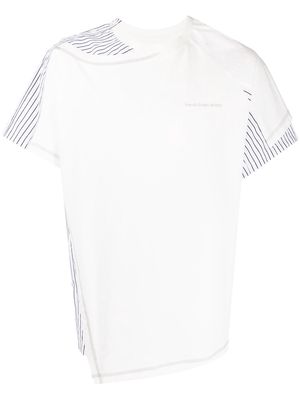 Feng Chen Wang cotton contrast-panel T-shirt - White