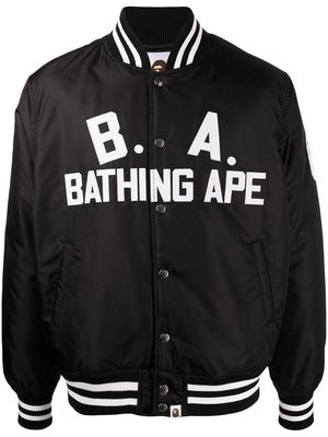 A BATHING APE® logo applique bomber jacket - Black