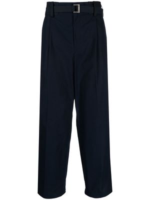 sacai belted wide-leg trousers - Blue