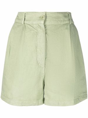 ASPESI garment-dyed linen shorts - Green