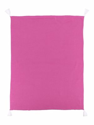 Little Bear tassel-detail two-tone blanket - Pink