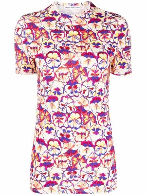 Paco Rabanne floral-print short-sleeve T-shirt - Pink