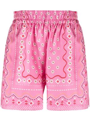 Ermanno Scervino floral-print silk shorts - Pink