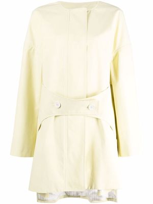 Nina Ricci button-fastening single-breasted coat - Yellow