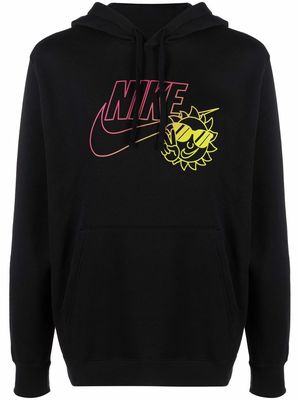 Nike logo-print cotton hoodie - Black
