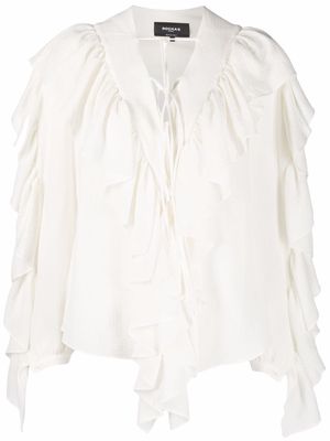 Rochas ruffle-trimmed blouse - White