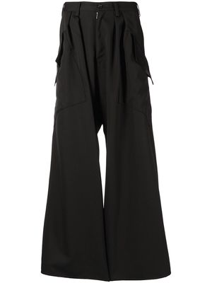 sulvam flared tailored trousers - Black