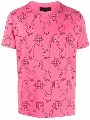 John Richmond x Playboy logo-print T-shirt - Pink