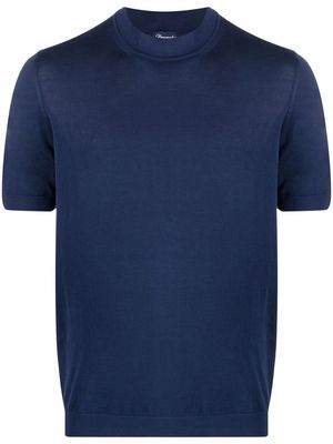Drumohr fine knit mock-neck T-shirt - Blue
