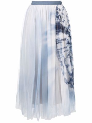 Fabiana Filippi tie-dye style tulle skirt - Blue
