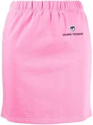 Chiara Ferragni logo-patch short skirt - Pink