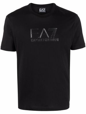 Ea7 Emporio Armani logo-appliqué T-shirt - Black