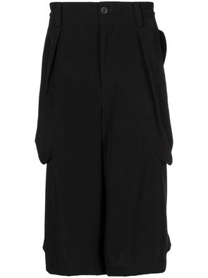 Yohji Yamamoto draped cropped trousers - Black