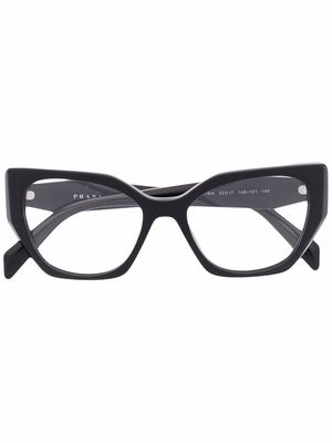 Prada Eyewear cat eye-frame logo-embossed glasses - Black