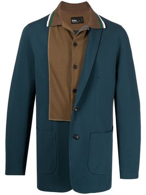 Kolor contrast-panel fitted blazer - Blue