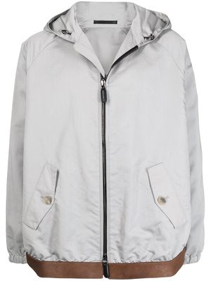 Giorgio Armani blouson silk-cotton blend jacket - Grey