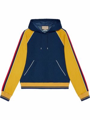 Gucci logo jacquard hoodie - Blue