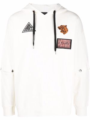 Just Cavalli patch-detail pullover hoodie - Neutrals