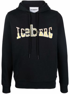 Iceberg logo-print long-sleeve hoodie - Black
