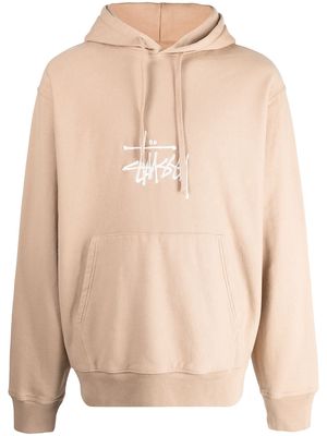 Stussy logo-print hoodie - Brown