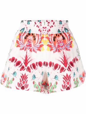 ETRO floral-print flared shorts - White