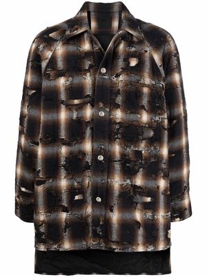 Givenchy plaid high-low coat - Black