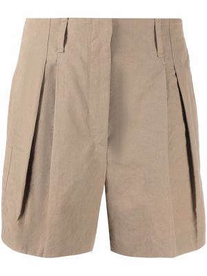 Brunello Cucinelli pleated high-waisted shorts - Neutrals