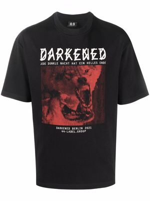 44 label group darkened wolf cotton T-shirt - Black