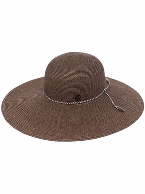 Maison Michel woven wide-brim hat - Brown