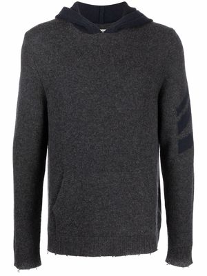 Zadig&Voltaire Clay rib-trimmed cashmere hoodie - Grey