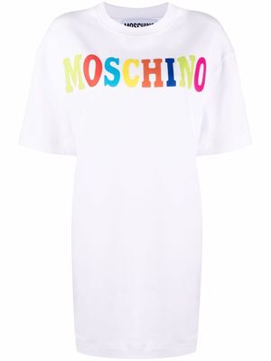 Moschino logo-print T-shirt dress - White