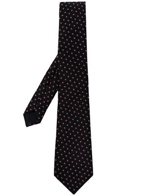 Giorgio Armani geometric-pattern silk tie - Black