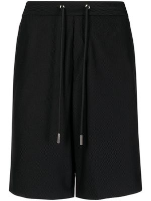 Giorgio Armani drawstring waffle track shorts - Black