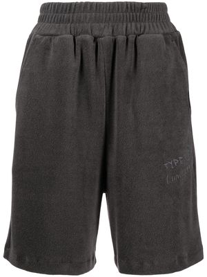izzue logo-print detail shorts - Grey