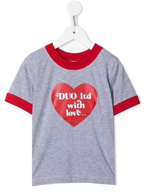 Natasha Zinko Kids heart-print cotton T-shirt - Grey