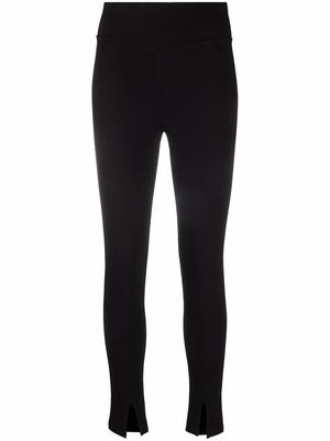 Max & Moi slit-detail high-waisted trousers - Black