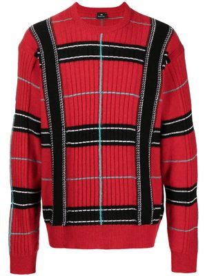 PS Paul Smith ribbed check jumper - Red