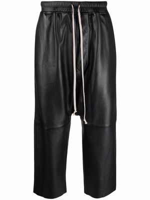 Rick Owens cropped leather trousers - Black